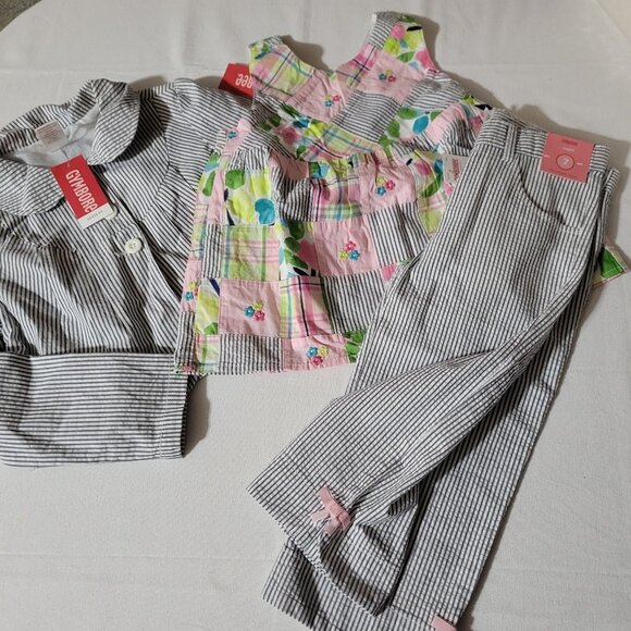Gymboree 2009 Flower Garden size 7 Capri Pant, shirt & Jacket NWT set.